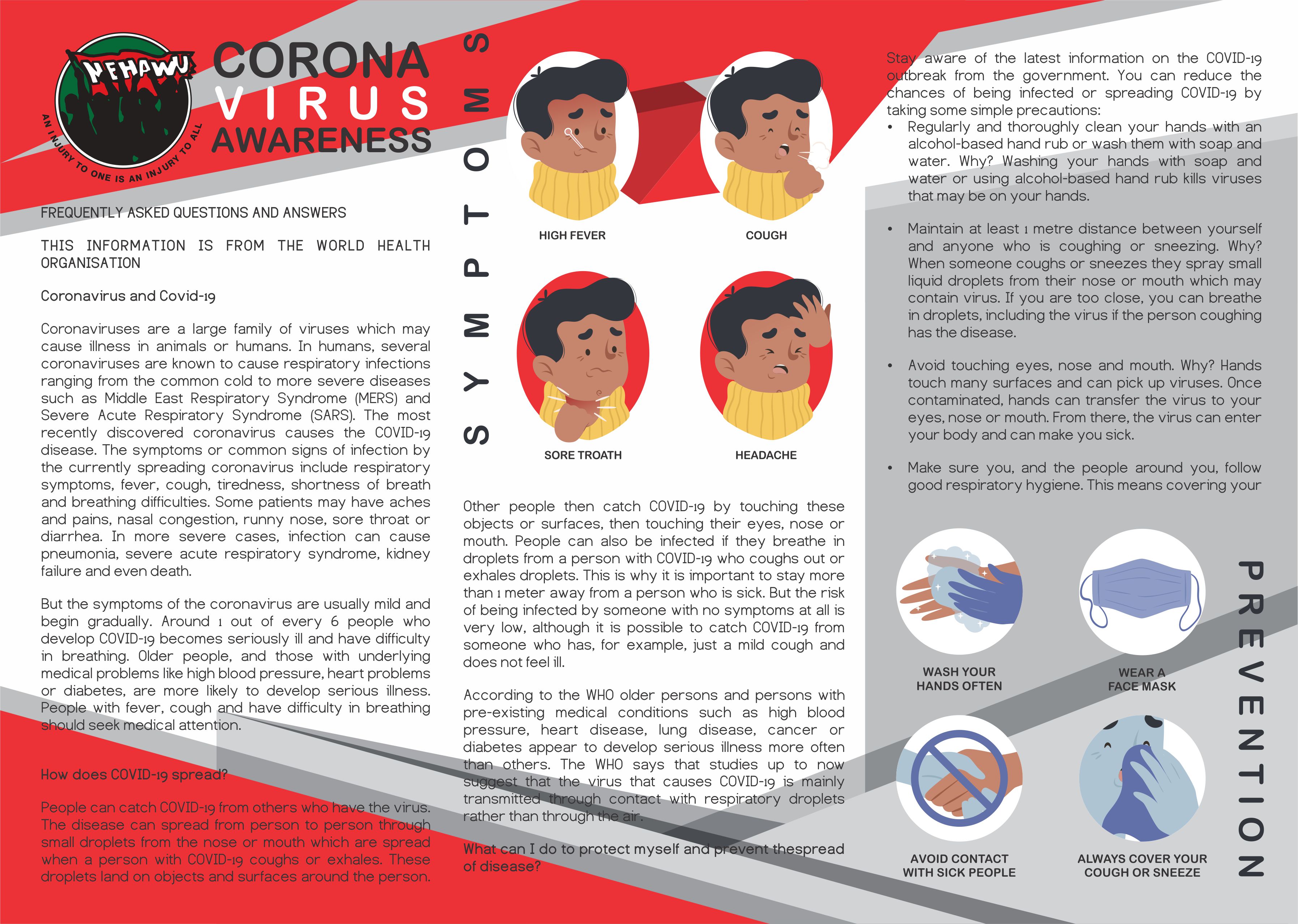 NEHAWU Corona Virus Brochure 